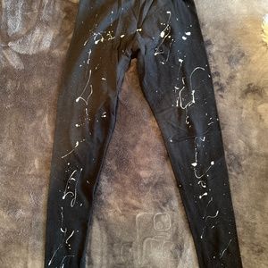 Girls Black Splatter Leggings Size 10-12